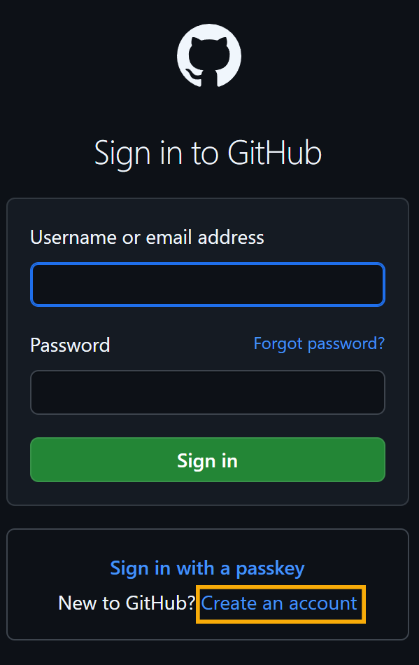 Create an account